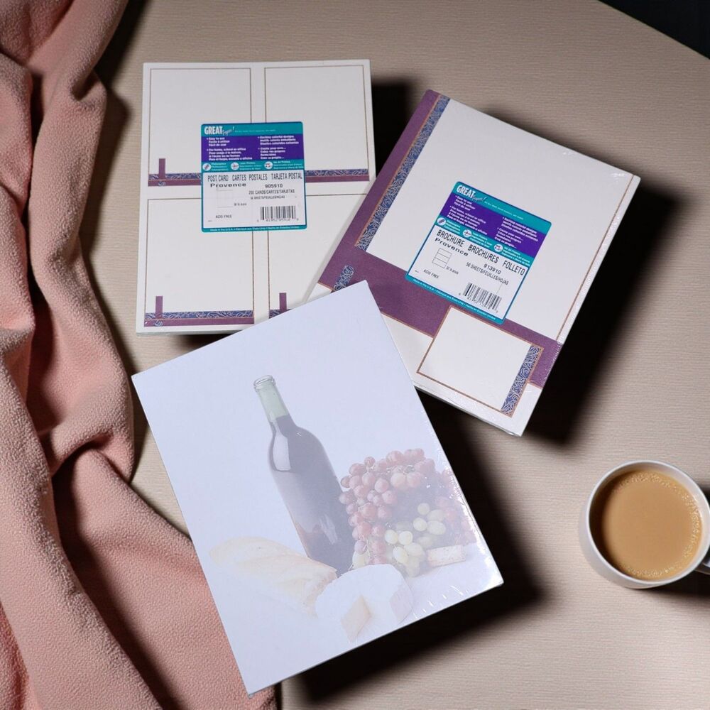 NOS Geographics GeoPaper Wine & Brie Great Papers Provence Brochure Post Cards